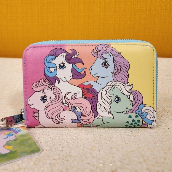 Loungefly Handbags - Loungefly My Little Pony Color Block Pastel Rainbow Zip Around Wallet NEW